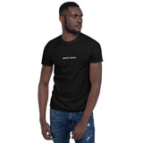 simple white text tee