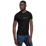 simple white text tee