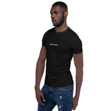 simple white text tee